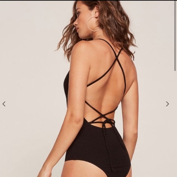 Reformation Black Ribbed Blase Bodysuit - Picture 2 of 7